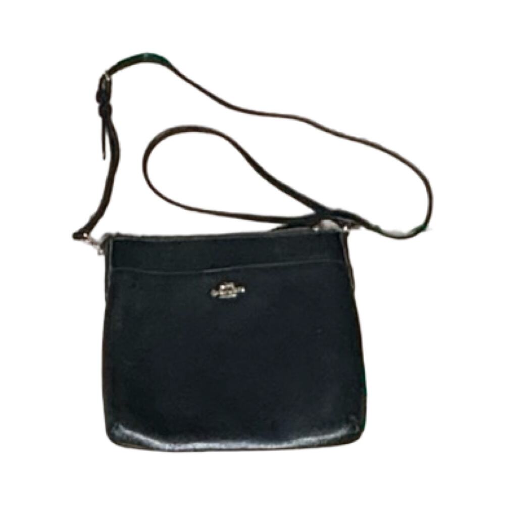 Coach Black Pebble Leather Crossbody File Bag
